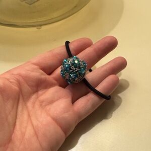 Intricate Silver and Blue Bracelet